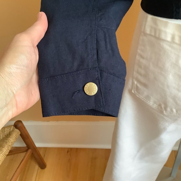 ELLEN TRACY Navy Crop Linen Blend Jacket Size M - Picture 8 of 15